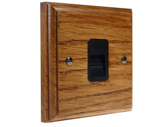 Classic Wood 1Gang Telephone Secondary Socket in Medium Oak